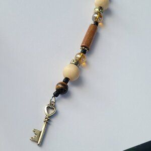 Silver Heart Key Keychain - Handmade